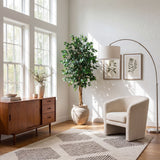 74” Artificial Triple Trunk Ficus Tree with Natural Trunk