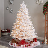 7.5' Candle Lit White Artificial Christmas Tree with 900 LED “Candle Lights” and 1703 Bendable Branches