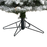 7.5' Flocked British Columbia Mountain Fir Artificial Christmas Tree with 95 Multi Color Globe Bulbs and 1113 Branches