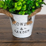8” Artificial Blooming Plant in Rustic Flowers & Garden Planter -Set of 3
