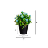 8" Artificial Flowering Arrangement -Set of 3