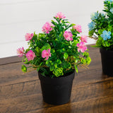 8" Artificial Flowering Arrangement -Set of 3