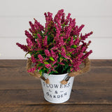 8” Artificial Lavender Plant in Rustic Flowers & Garden Planter -Set of 3