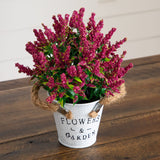 8” Artificial Lavender Plant in Rustic Flowers & Garden Planter -Set of 3