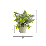 8” Artificial Mini Eucalyptus Potted Plants - Set of 3