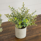 8” Artificial Mini Eucalyptus Potted Plants - Set of 3