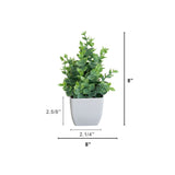 8” Artificial Mini Potted Plants - Set of 4