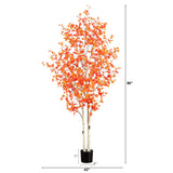 8’ Autumn Birch Artificial Fall Tree