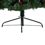 8’ Flat Back Montreal Mountain Artificial Christmas Tree with Pine Cones and Berries
