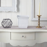 8” Fluted Metal Square Planter