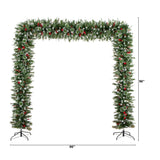 8' Artificial Holiday Green Christmas Pine Archway with Pinecones and Berries