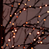 8' Pre-Lit Halloween Black Twig Artificial Tree with 510 Orange & Purple LED Lights