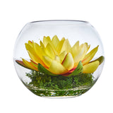 8” Lotus Artificial Arrangement in Glass Vase