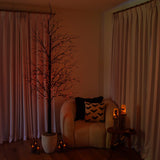 8' Pre-Lit Halloween Black Twig Artificial Tree with 510 Orange & Purple LED Lights