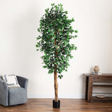 9’ Artificial Ficus Tree with Natural Trunk
