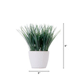 9" Artificial Grass Plant with Decorative Planter