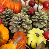 9" Autumn Artificial Pumpkin, Gourd, Berry and Maple Fall Arrangement