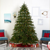 9’ Colorado Mountain Pine Artificial Christmas Tree with 650 Clear Lights, 3197 Bendable Branches and Pine Cones