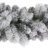 9’ Flocked Christmas Artificial Garland with 180 Bendable Branches