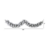 9’ Flocked Christmas Artificial Garland with 180 Bendable Branches