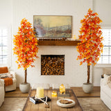 9' Autumn Deluxe Maple Artificial Fall Tree