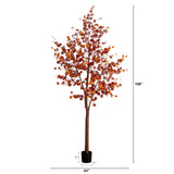 9' Pre-Lit Grand Autumn Eucalyptus Artificial Fall Tree with 700 Warm White LED Lights