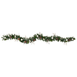 9’ Ornament and Pinecone Artificial Christmas Garland with 50 Clear LED Lights
