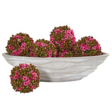 Artificial Kalanchoe Balls (Set of 6) with Decorative Vase