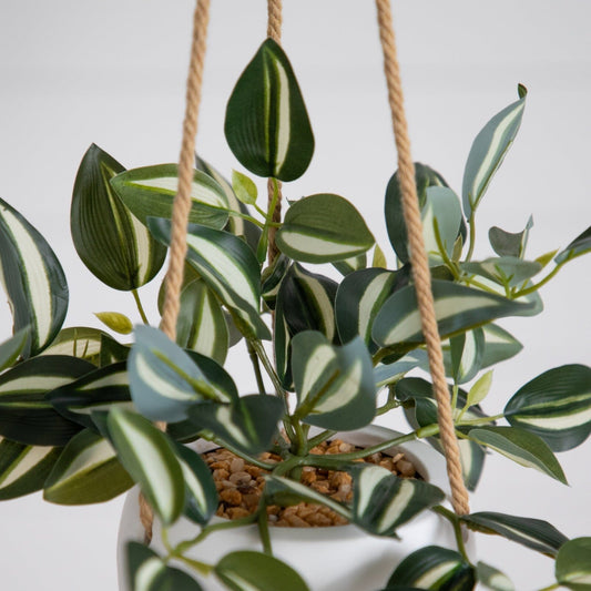 Artificial Wandering Jew & String of Hearts Hanging Plant - Set of 2