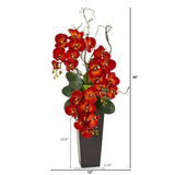 Autumn Phalaenopsis Artificial Arrangement in Black Vase
