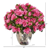 Azalea Artificial Plant in Silver Planter