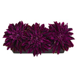 Dahlia Artificial Arrangement in Black Planter