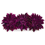 Dahlia Artificial Arrangement in White Planter