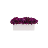 Dahlia Artificial Arrangement in White Planter