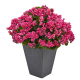 Geranium Artificial Plant in Slate Planter UV Resistant (Indoor/Outdoor)