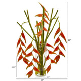 Hanging Heliconia Artificial Arrangement in Cylinder Vase
