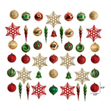 Holiday Deluxe Shatterproof, 50 Count Christmas Tree Ornament Box Set, Reusable Container