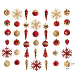 Holiday Deluxe Shatterproof, 52 Count Christmas Tree Ornament Box Set, Reusable Container