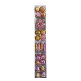 70 Pink and Gold Shatterproof Christmas Tree Ornament Set with Re-Useable Container