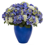 Hydrangea Artificial Plant in Blue Planter