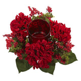 Hydrangea & Lush Berry Candelabrum | Nearly Natural