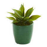 Mini Agaves Artificial Plant in Green Planter (Set of 3)