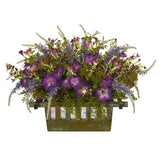 Morning Glory Artificial Arrangement in Decorative Planter