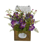 Morning Glory Artificial Plant in Tin Roof Planter