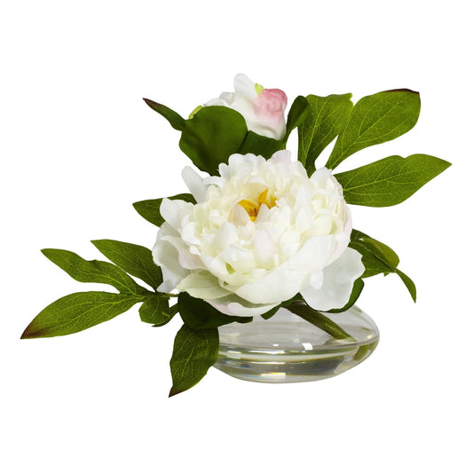 Peony w/Glass Vase (Set of 3)