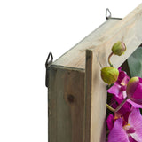 Phalaenopsis Orchid Artificial Arrangement in Wooden Picture Frame