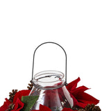 Poinsettia Pine & Pine Cone Candelabrum