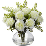 Rose & Maiden Hair Arrangement w/Vase
