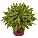 Tradescantia Artificial Plant in Red Vase