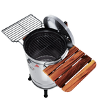 3-in-1 Stainless Steel Smoker Barrel Grill  Premium– Portable Charcoal BBQ with Thermometer, Outdoor Cooking Smoker for Camping, Backyard & Home BBQ INGRILL